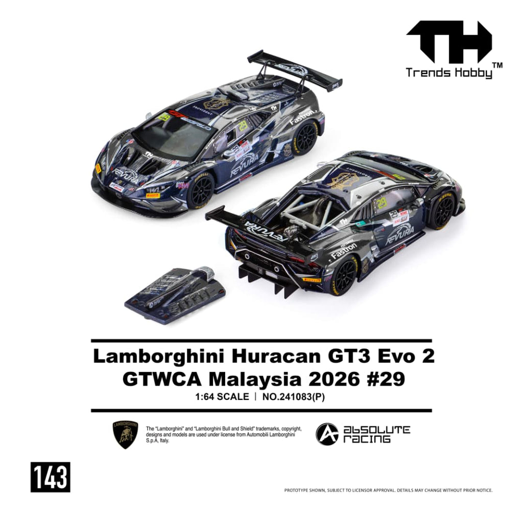 Lamborghini Huracan GT3 EVO2 DTM GTWCA Malaysia 2026 Black-Blue #29